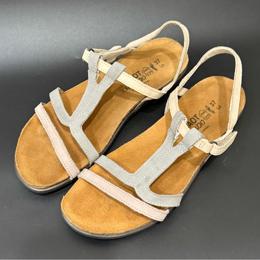 NAOT Judith Sandal T-Strap Contrasting Color Strappy Sandals Size 37 L6